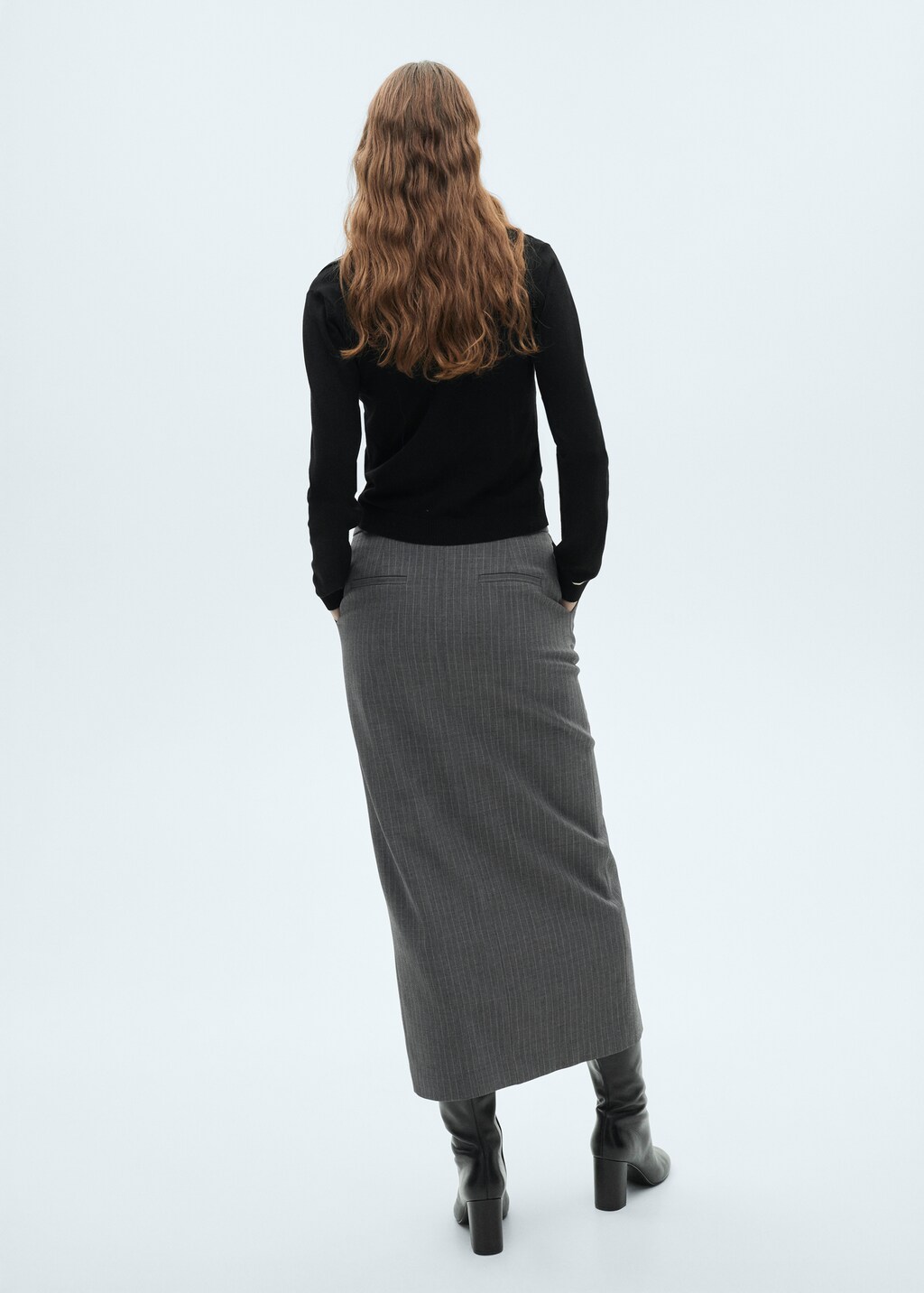 Sweater with contrasting lapels and trims - Light/Pastel Grey