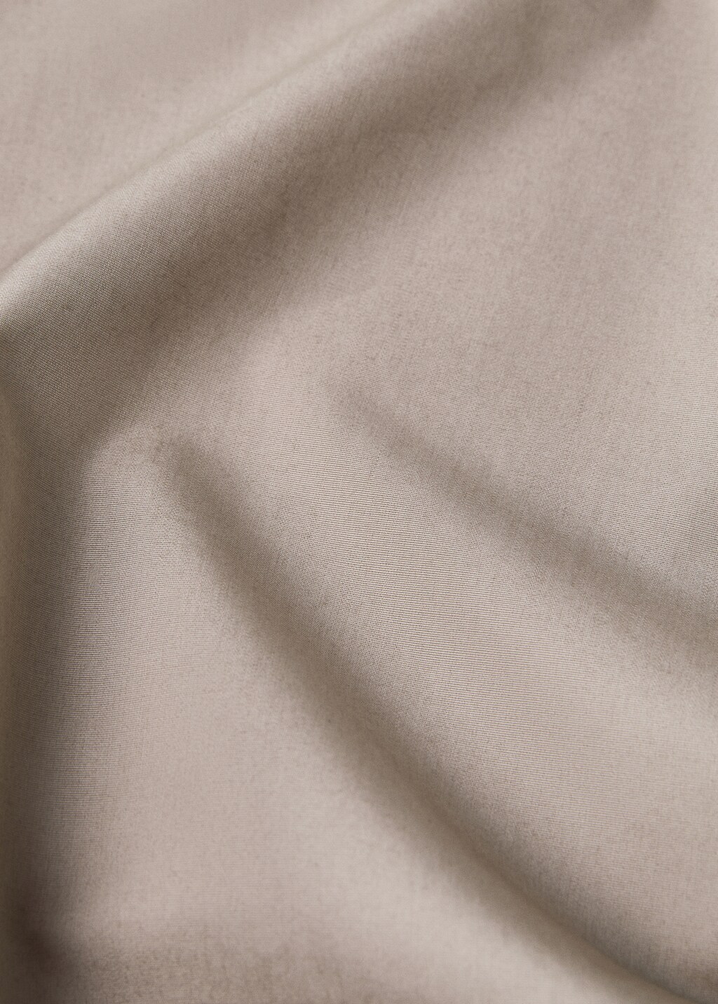 500-thread count cotton percale fitted sheet with rounded piping detail for 160cm bed - Medium Brown