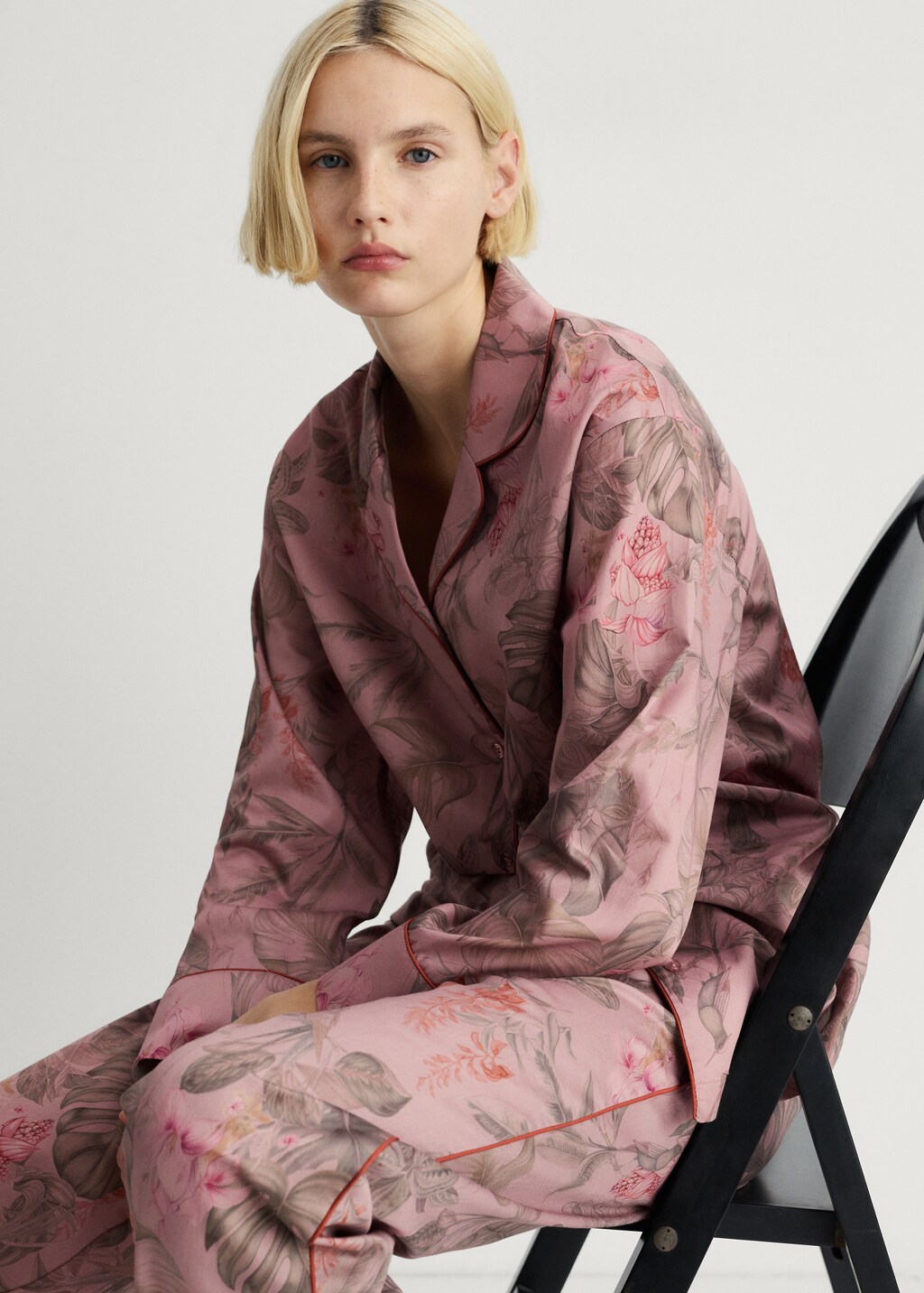 Tropical-print pyjama shirt - Green