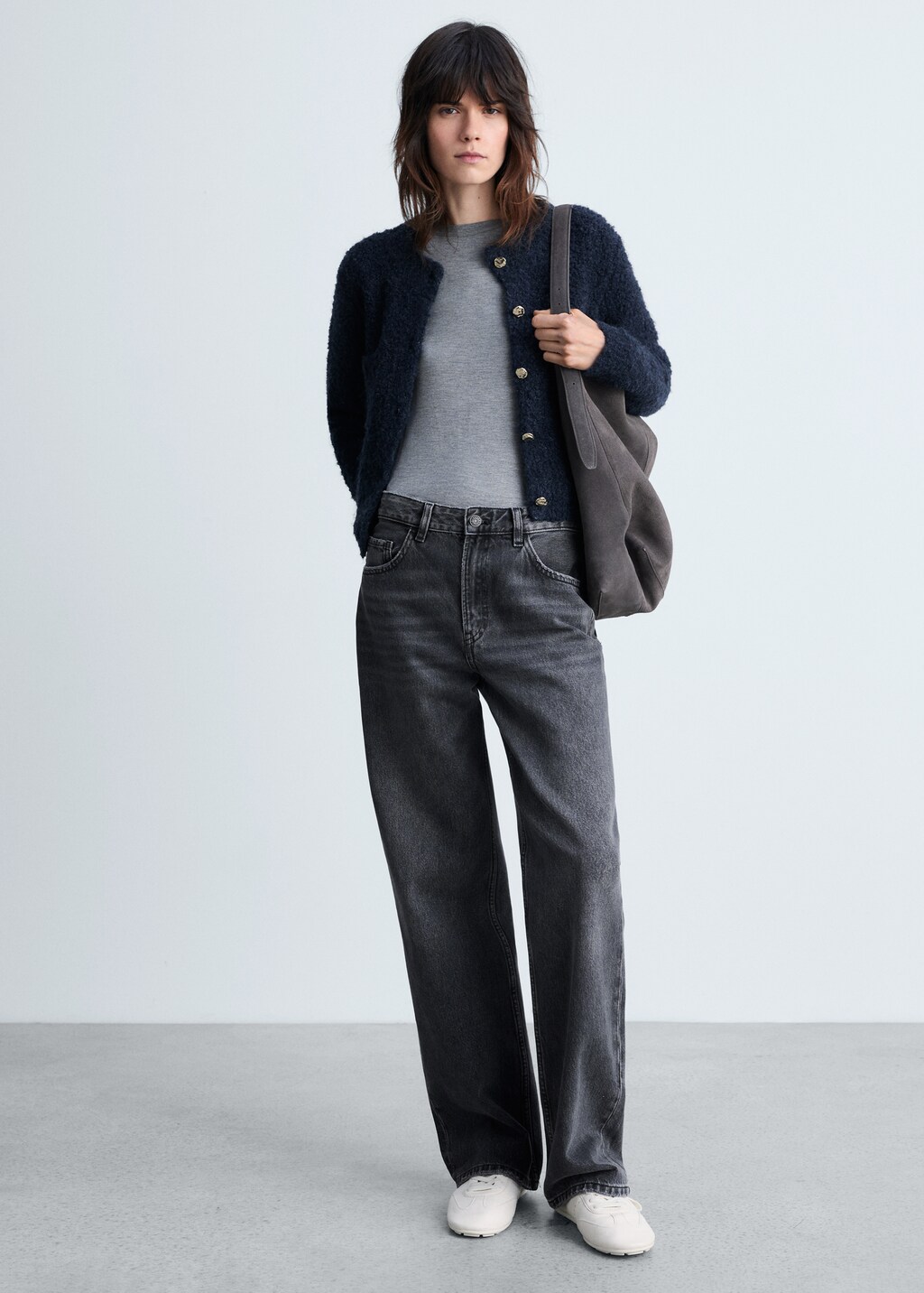 Bouclé jacket with jewel buttons - Sky Blue