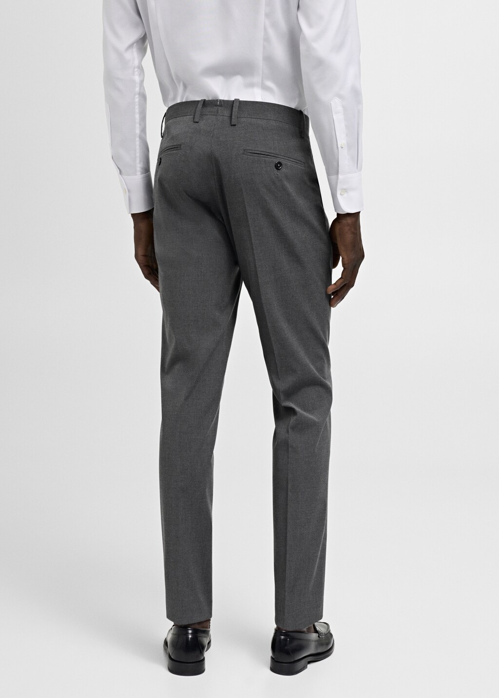 Stretch-fabric slim-fit suit trousers - Dark Navy