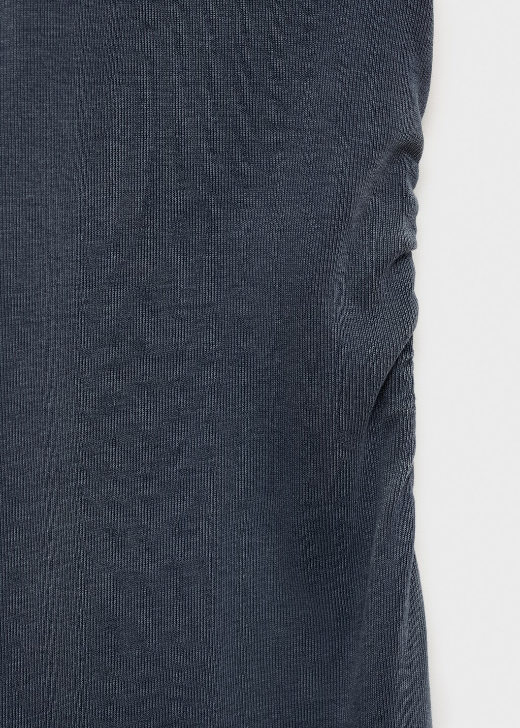 Cotton dress with gathered sides - Black