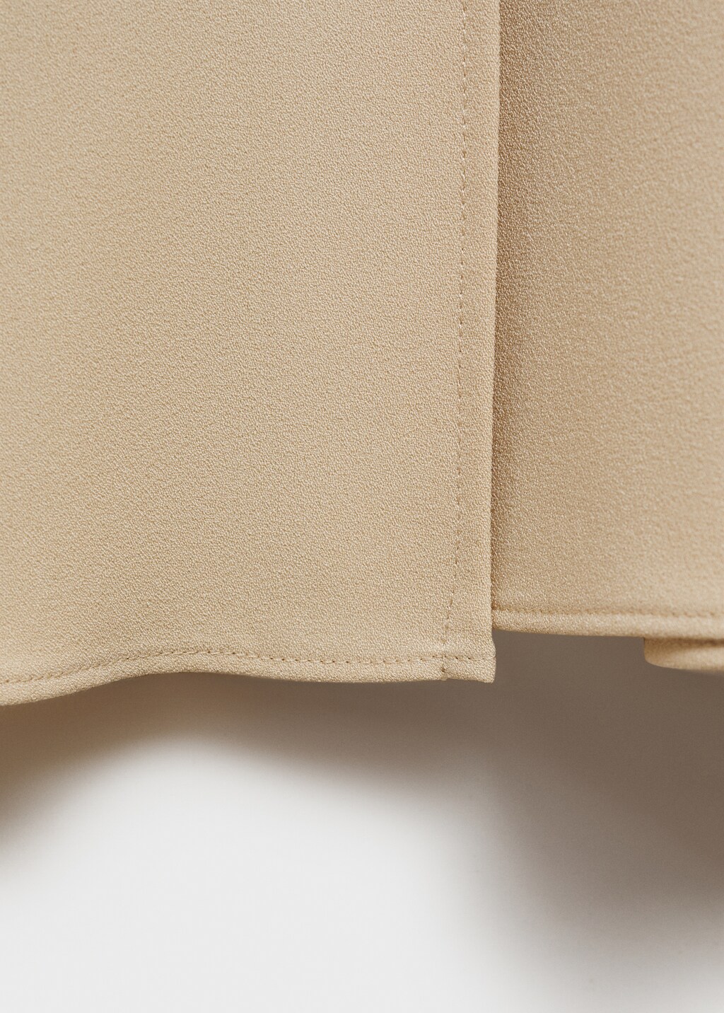 Combined woven dress with belt - Ecru