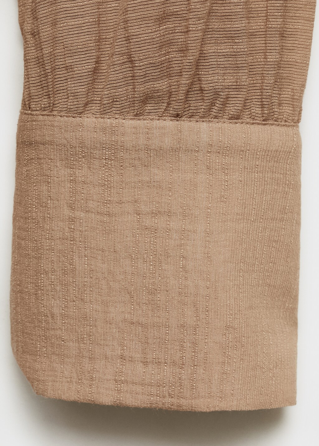 Textured blouse with bow - Brown