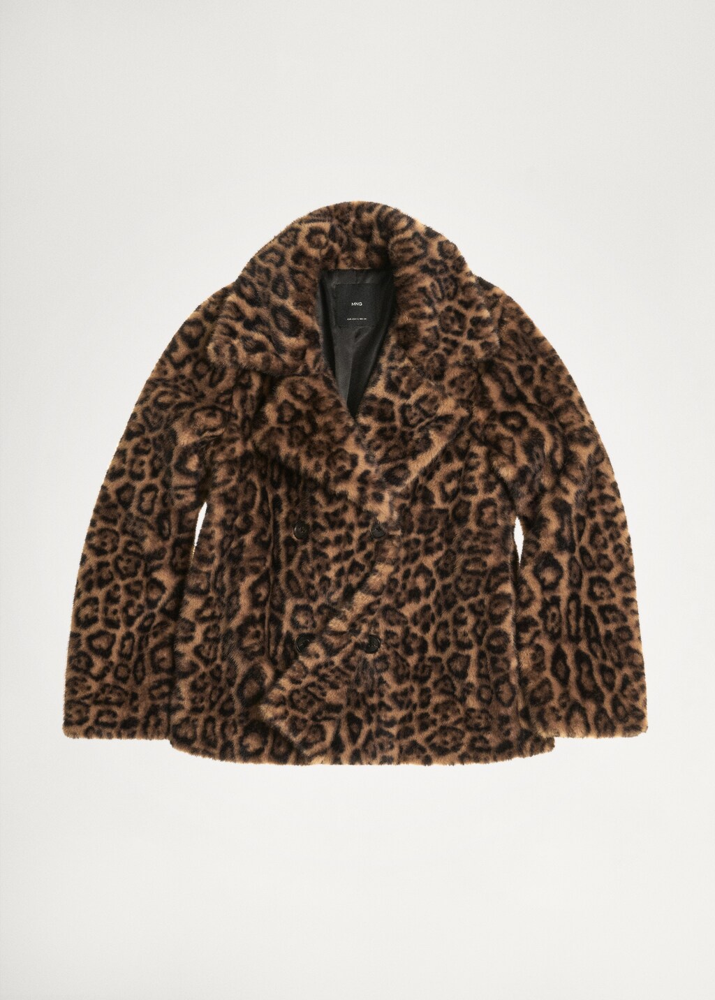 Fur-effect leopard-print coat - Medium Brown