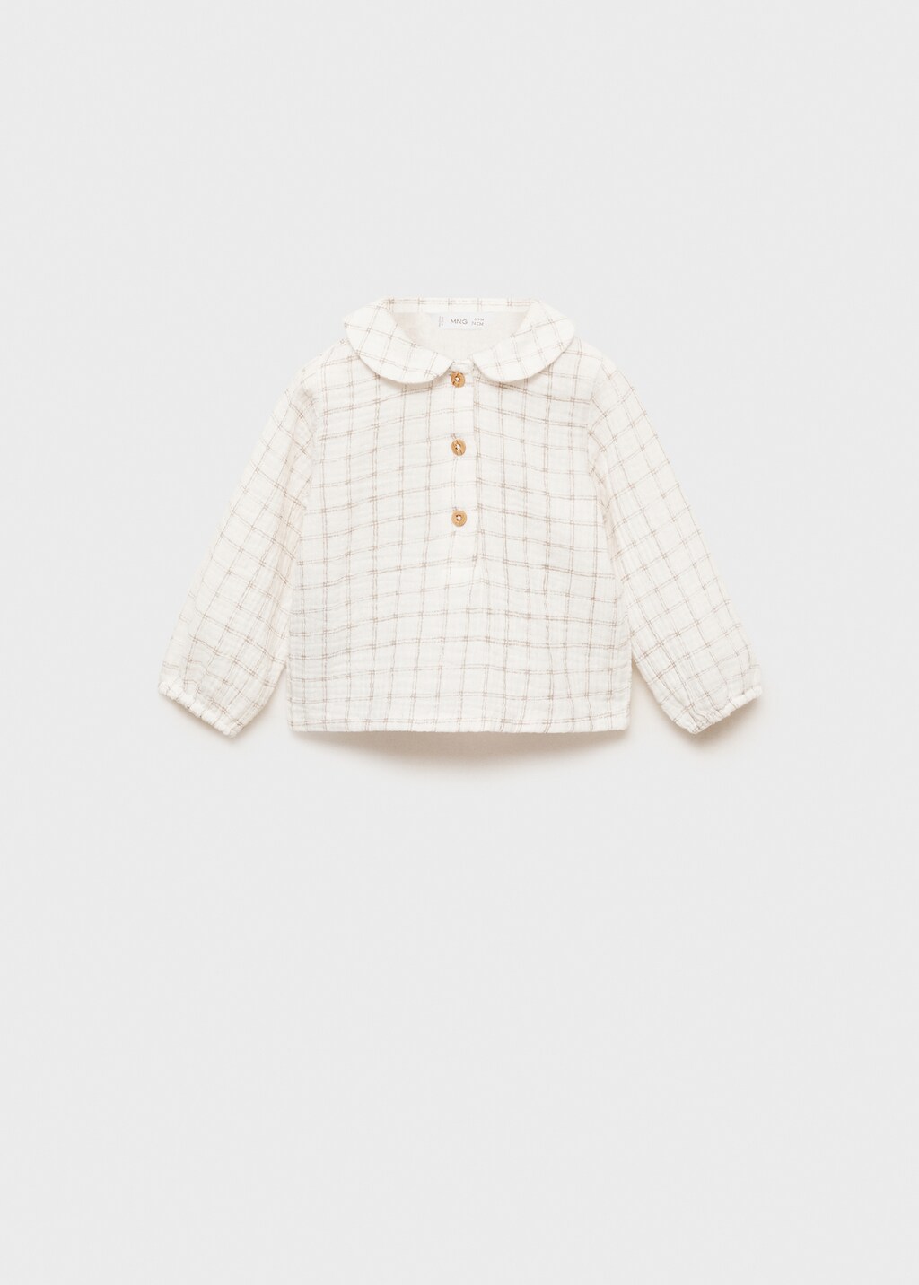 Check cotton blouse - Off White