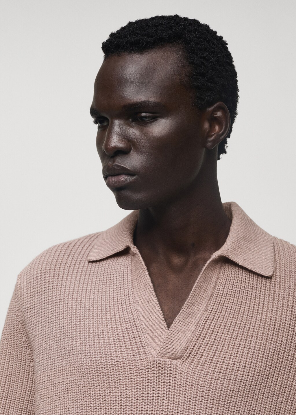 Cotton knitted polo shirt - Lavender