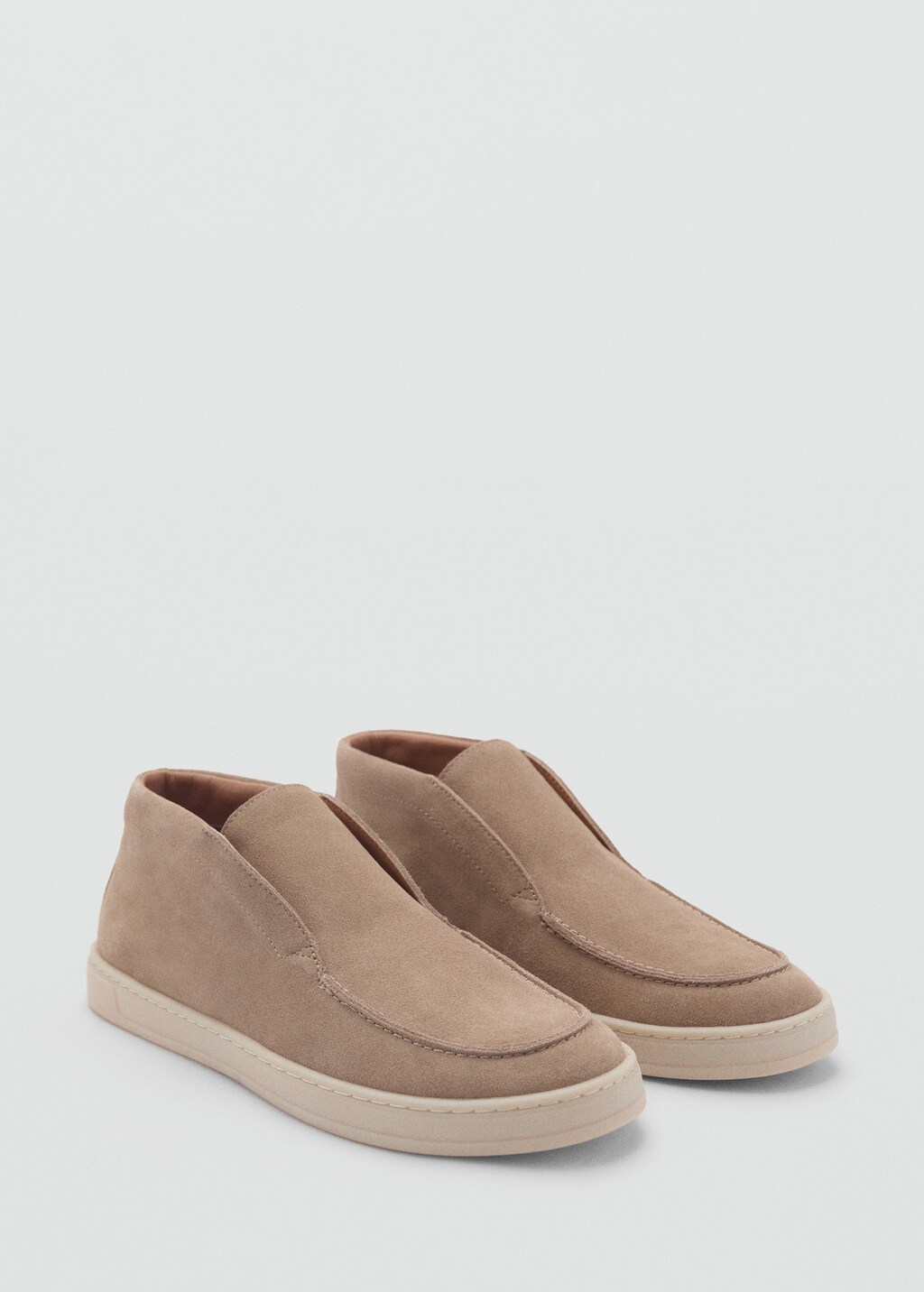 Casual suede leather ankle boots - Khaki