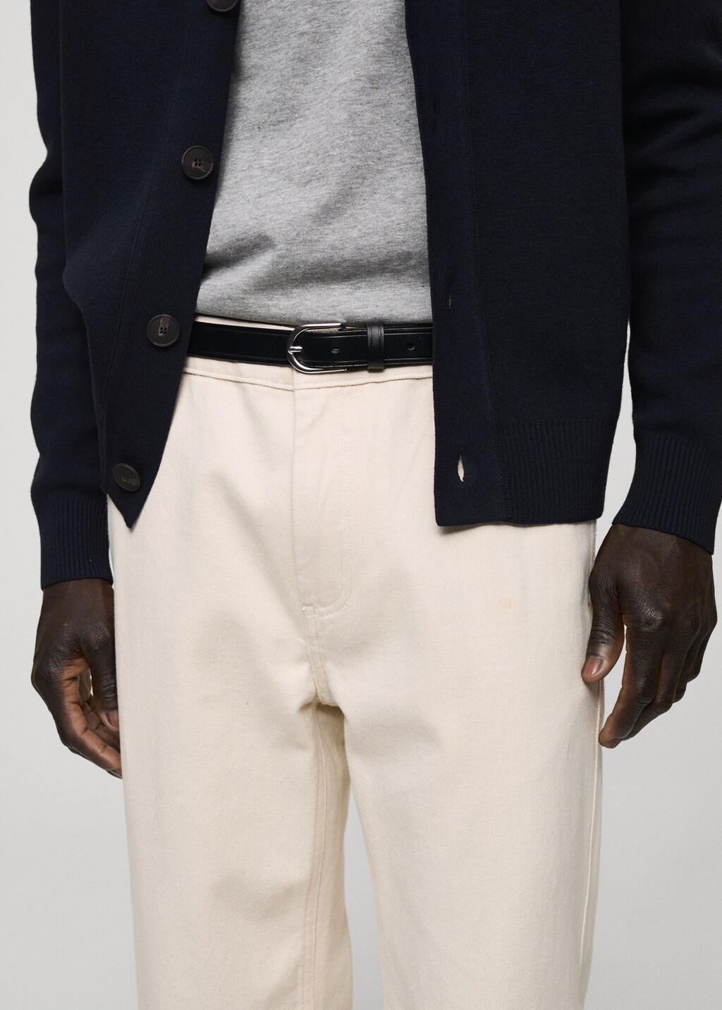 Regular fit cotton jeans - Off White