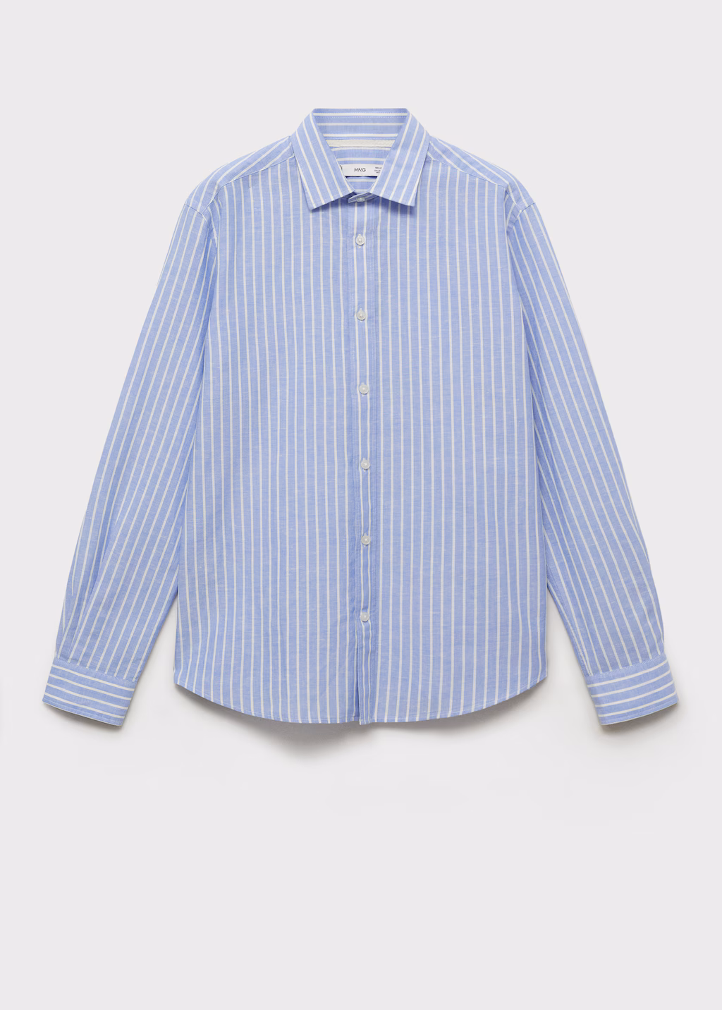 Striped cotton linen shirt - Blue