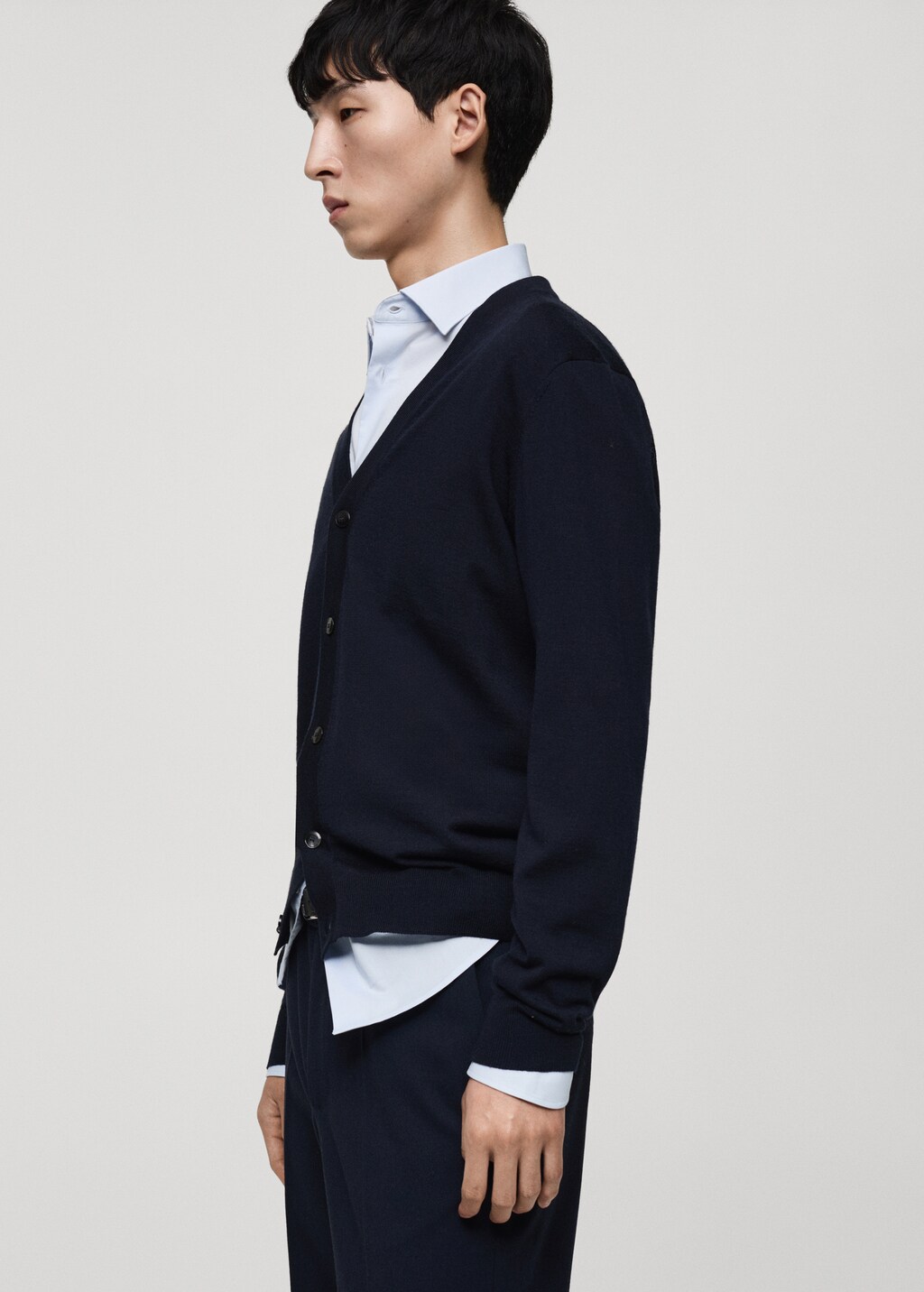 100% merino wool cardigan - Black