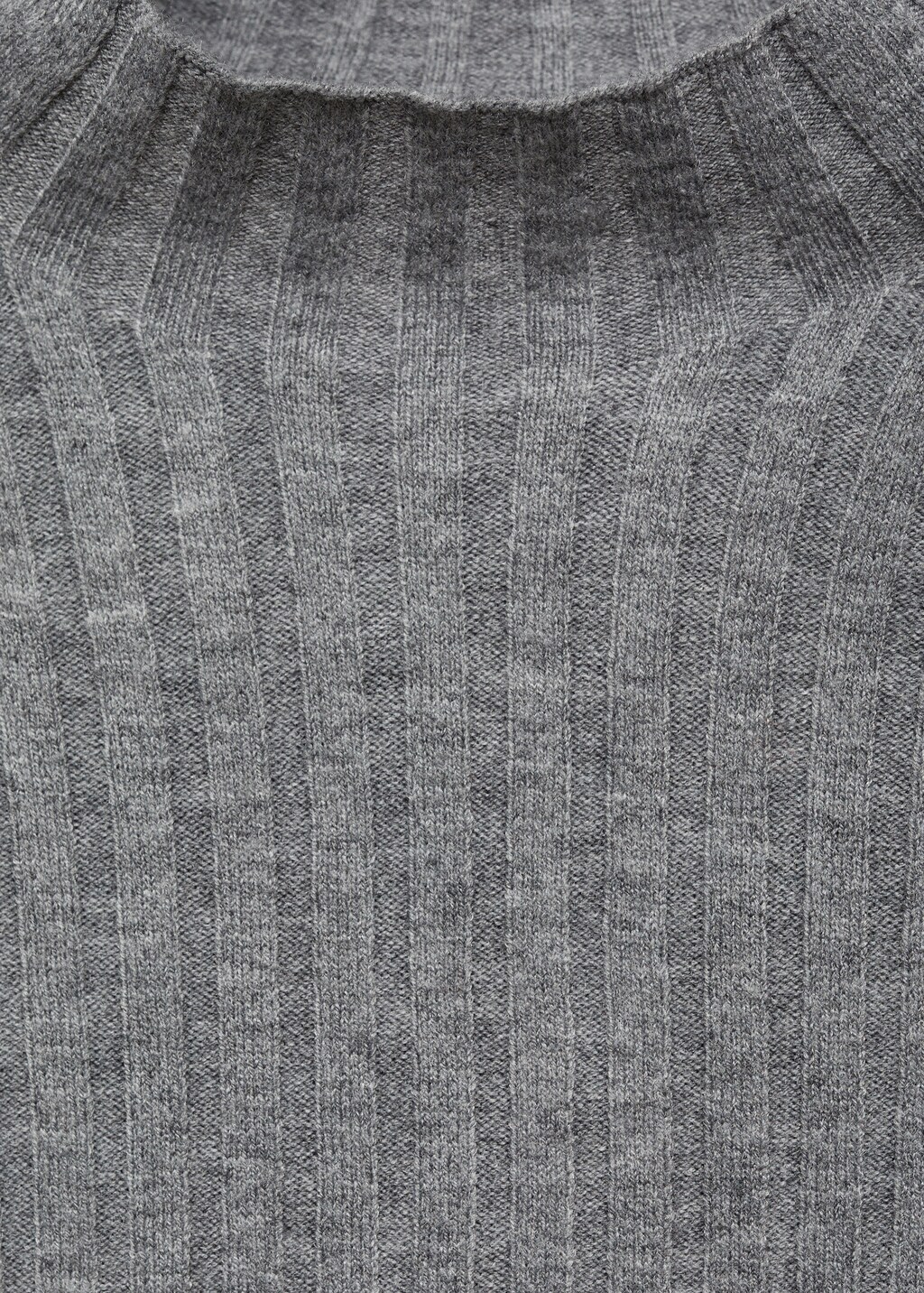 Ribbed sweater with perkins neck - Dark Navy