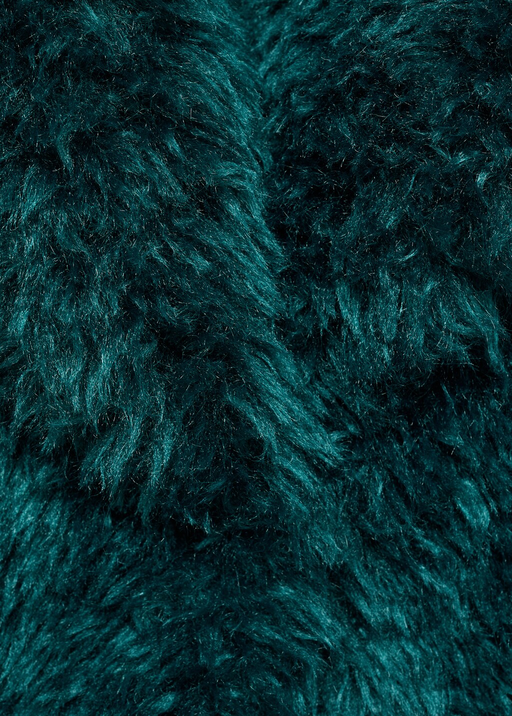 Fur-effect coat with lapels - Blue