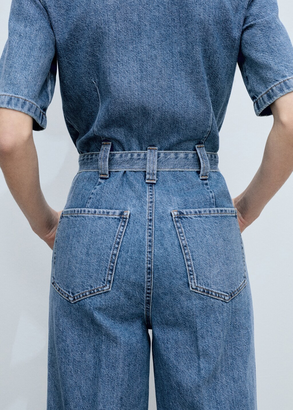 Denim jumpsuit belt - Medium Blue