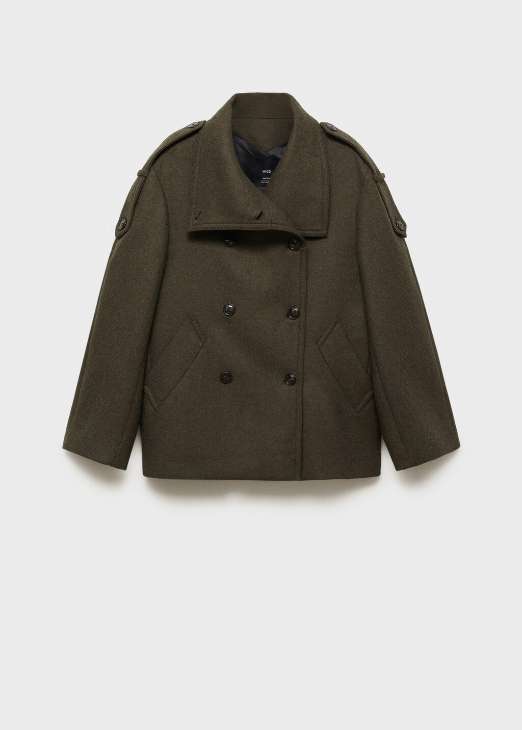 Double-breasted wool coat - Khaki