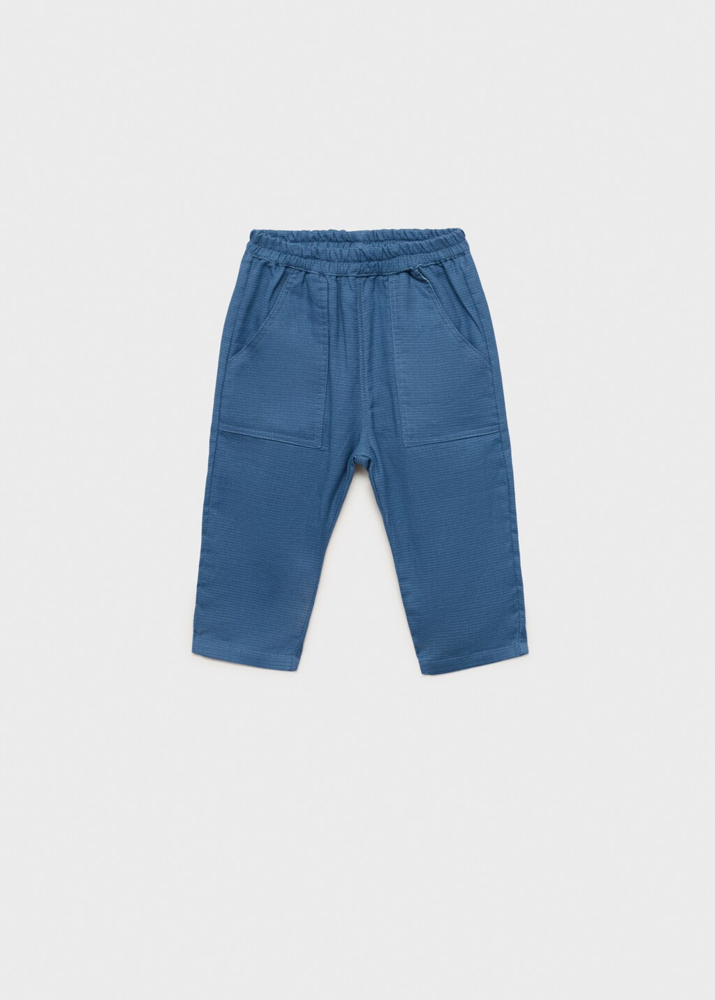 Textured cotton trousers - Blue
