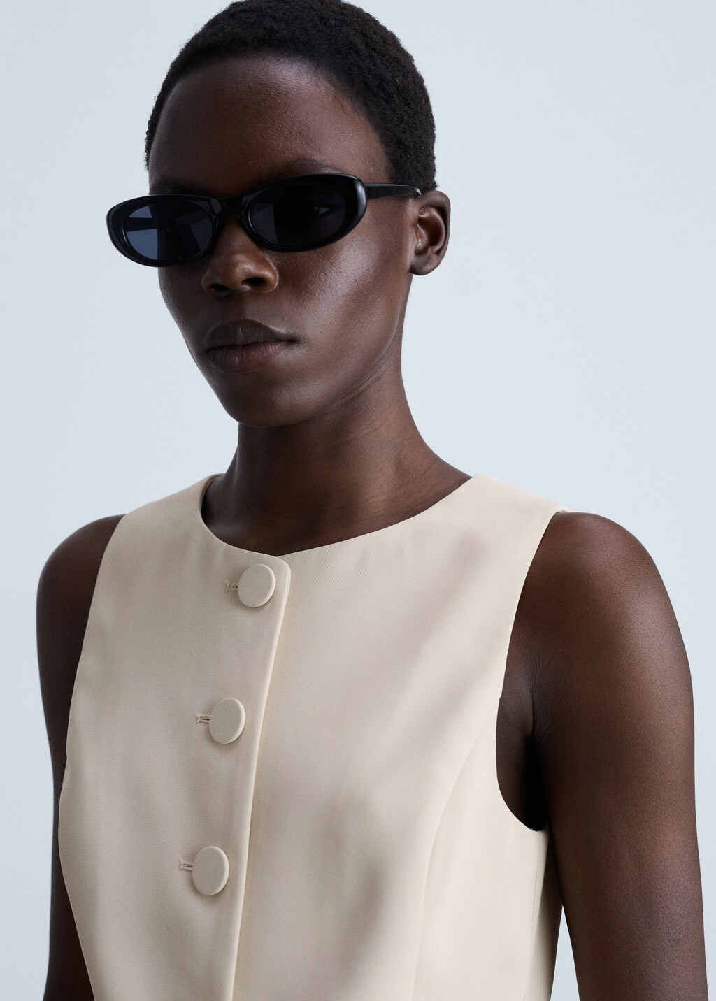 Suit waistcoat with buttons - White