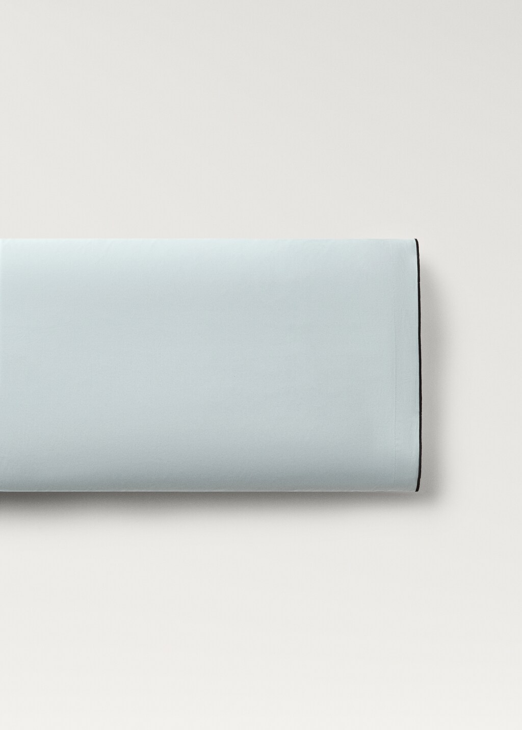 Cotton percale pillowcase with overlock stitching, 45x110 cm - Caramel