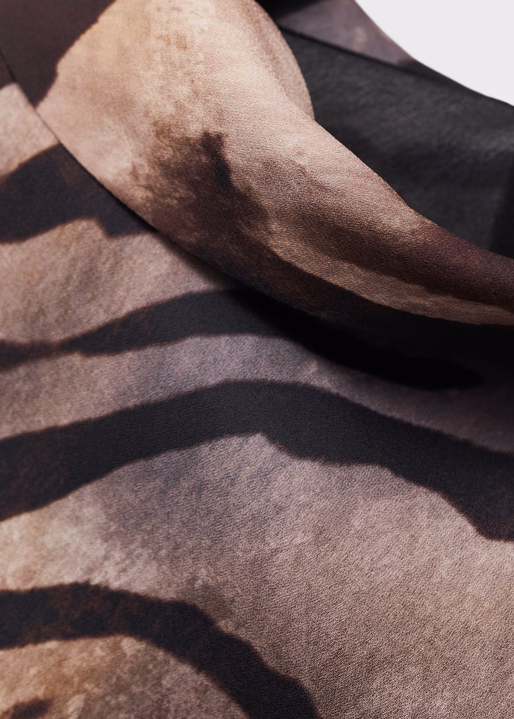 Zebra back bow satin dress - Brown