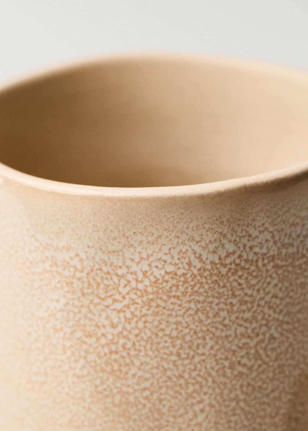 Stoneware cylindrical vase 30cm - Beige