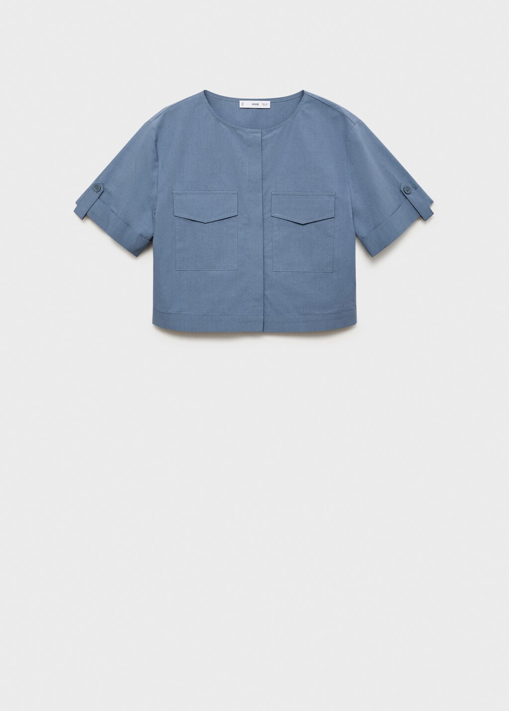 Chest-pocket cotton blouse - Ecru