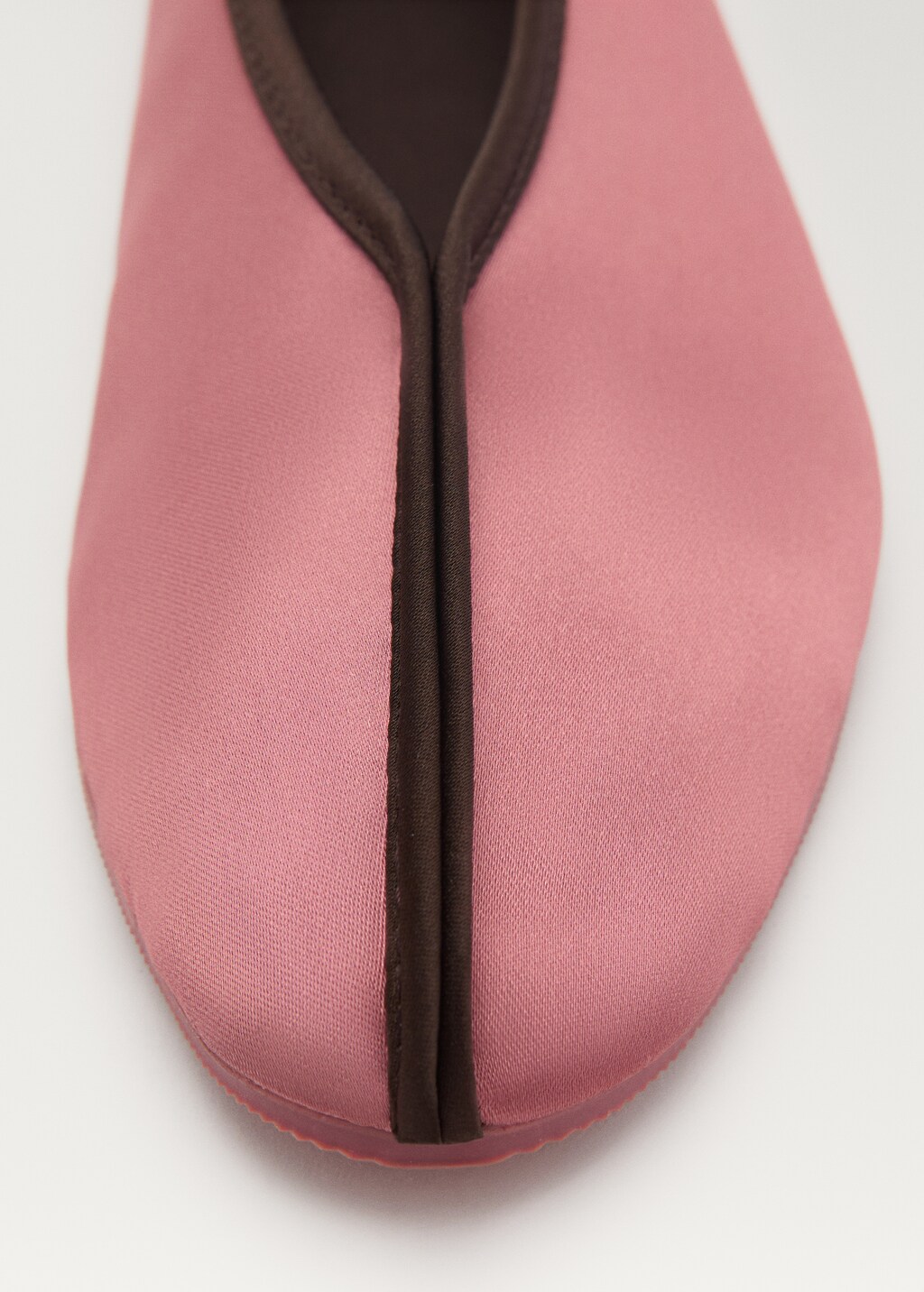 Satin ballerina flats with contrast piping - Mint Green