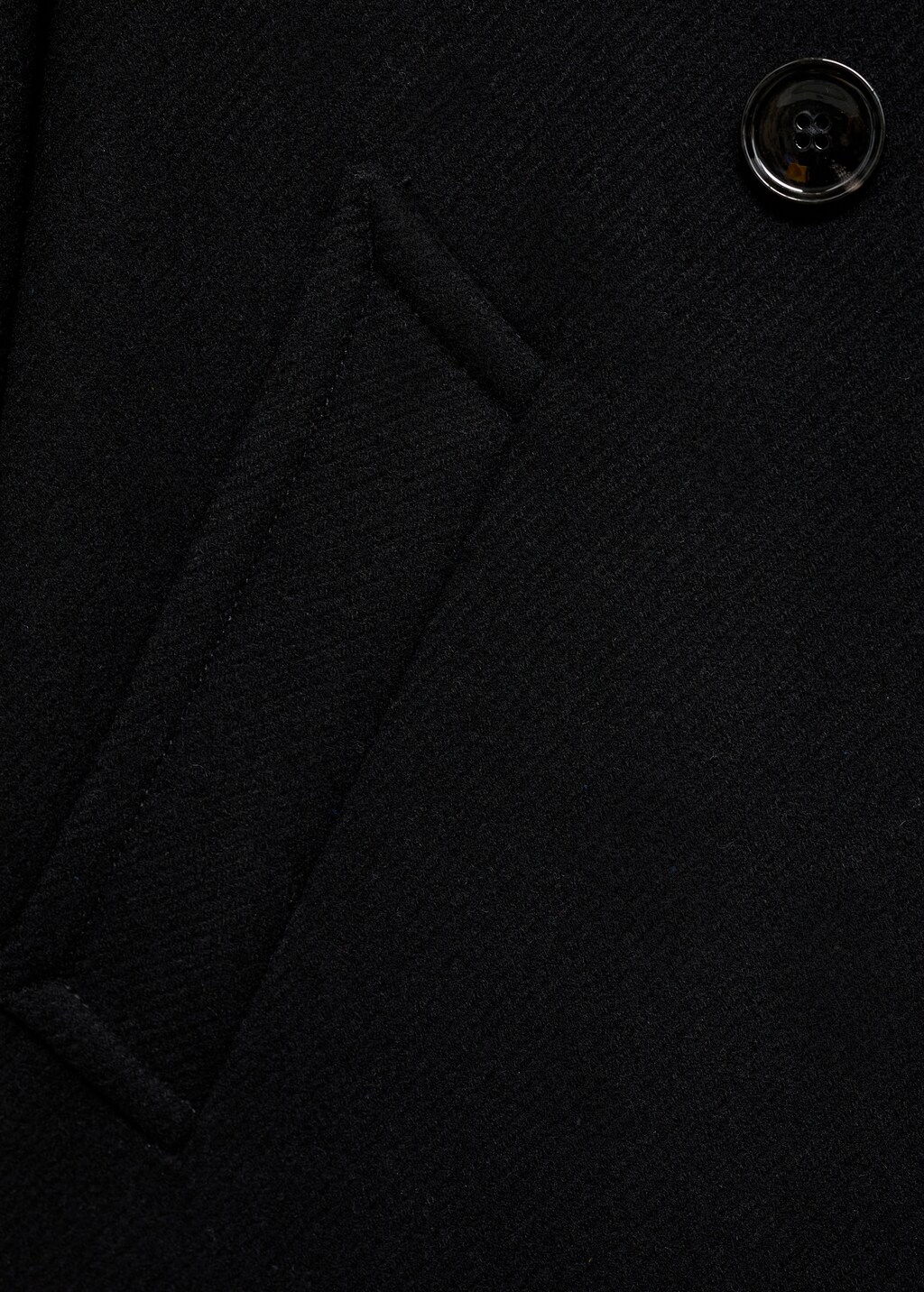 Midi wool coat with wraparound collar - Khaki