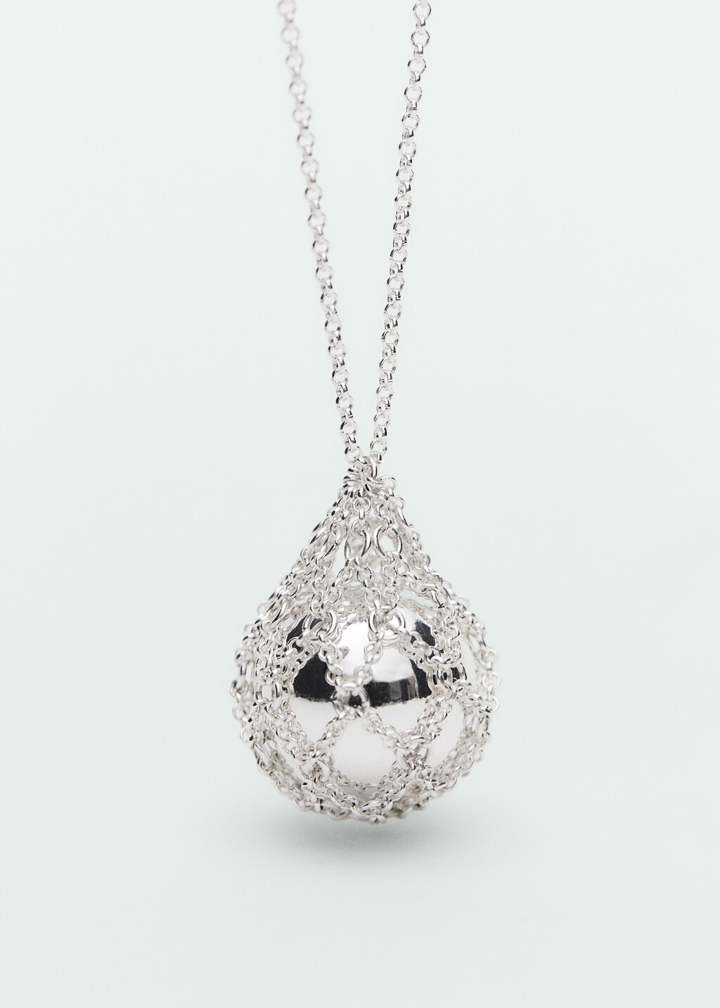 Drop necklace with sphere - Silver