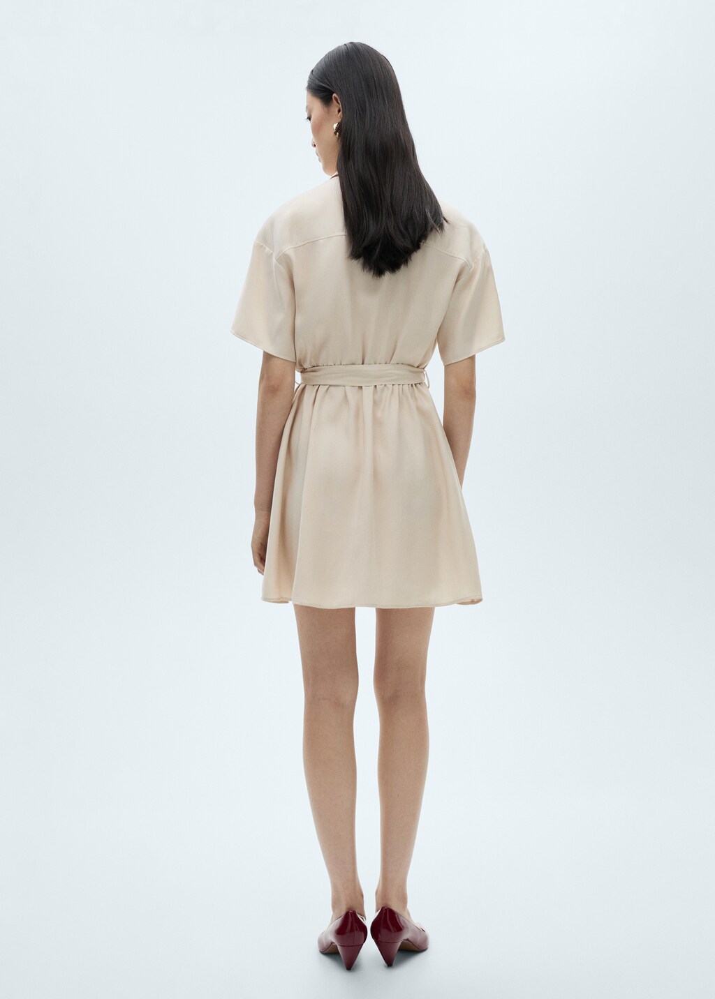 Belt shirt dress - Beige