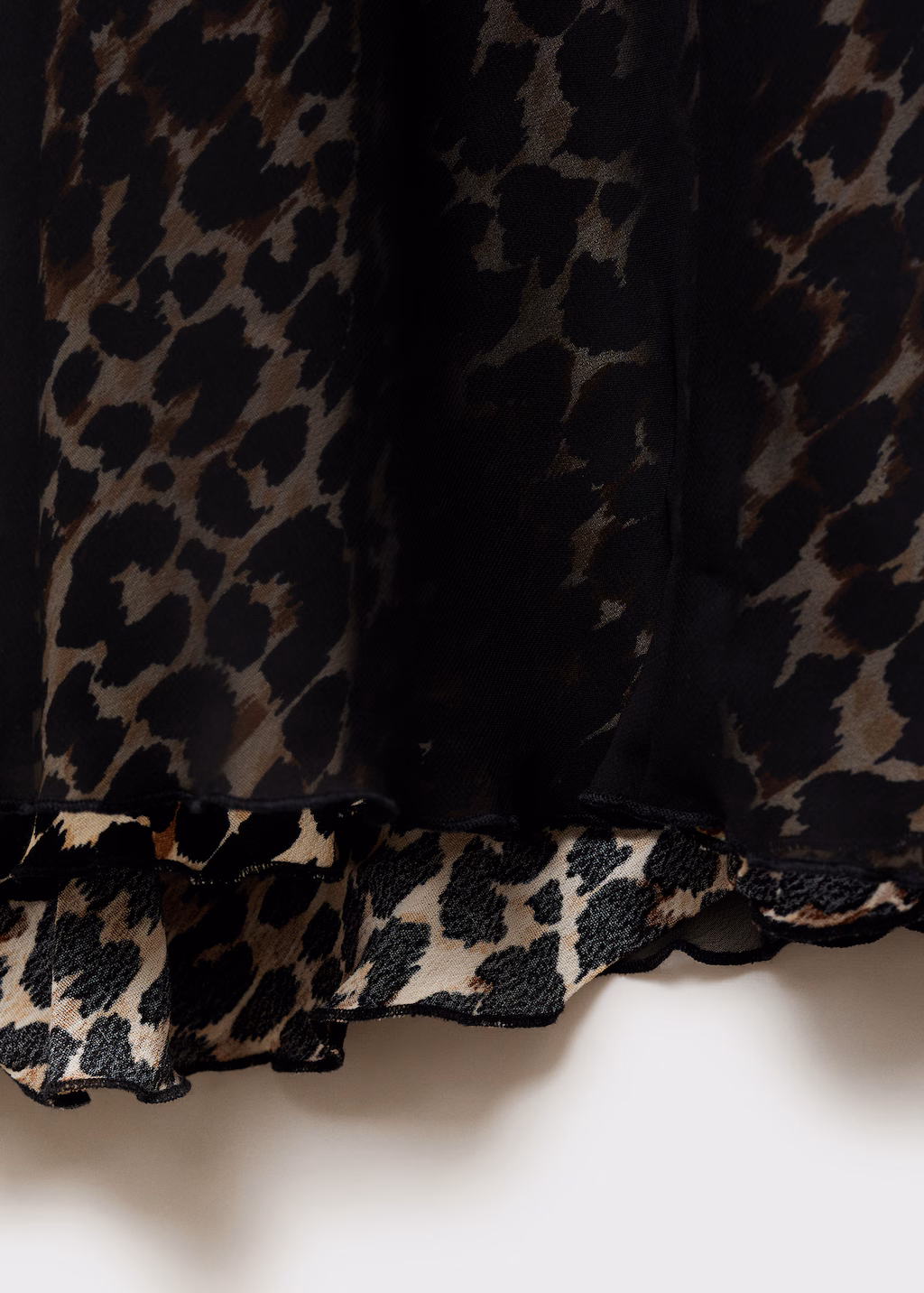 Leopard-print flared skirt - Black