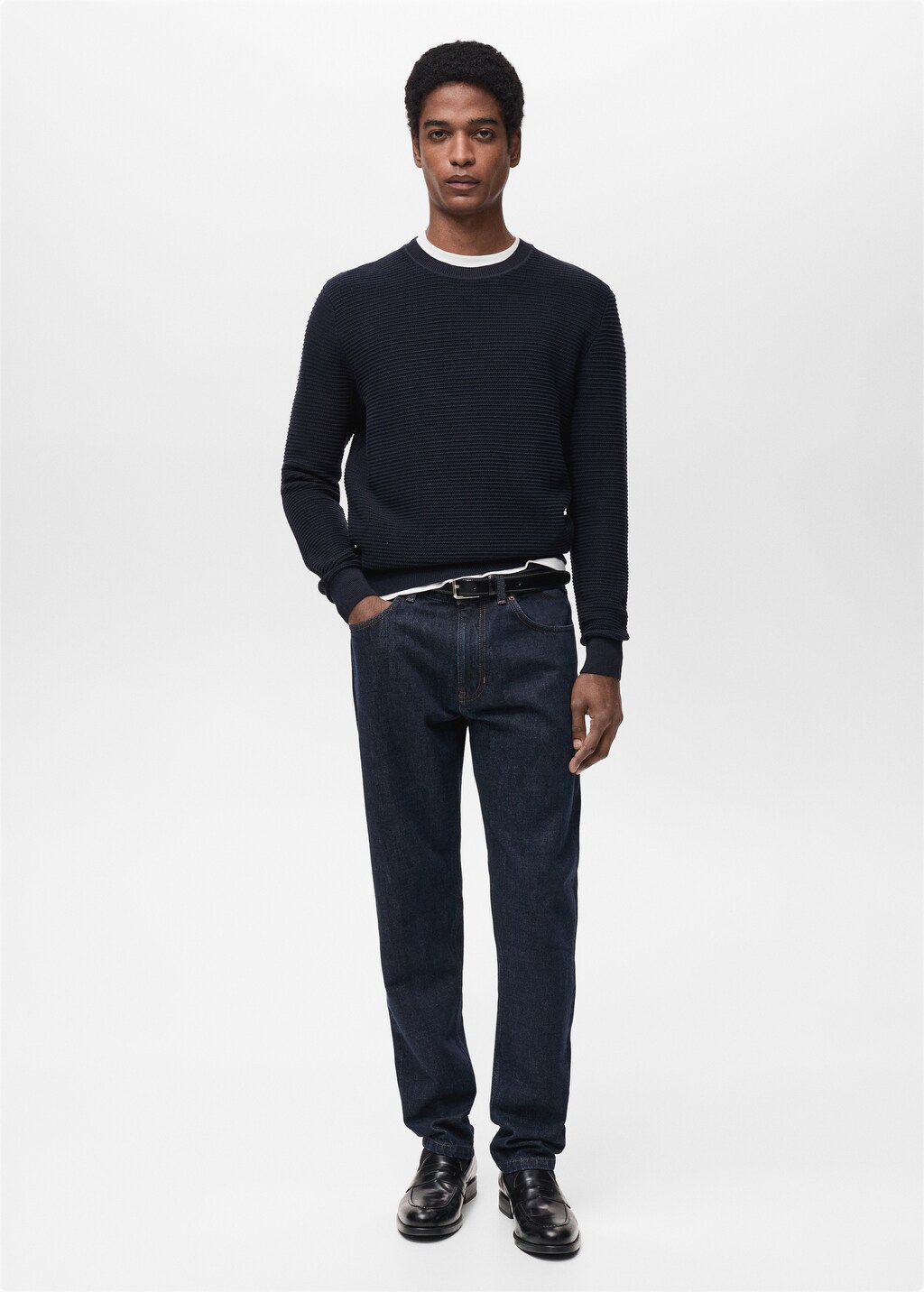 100% cotton braided sweater - China Blue