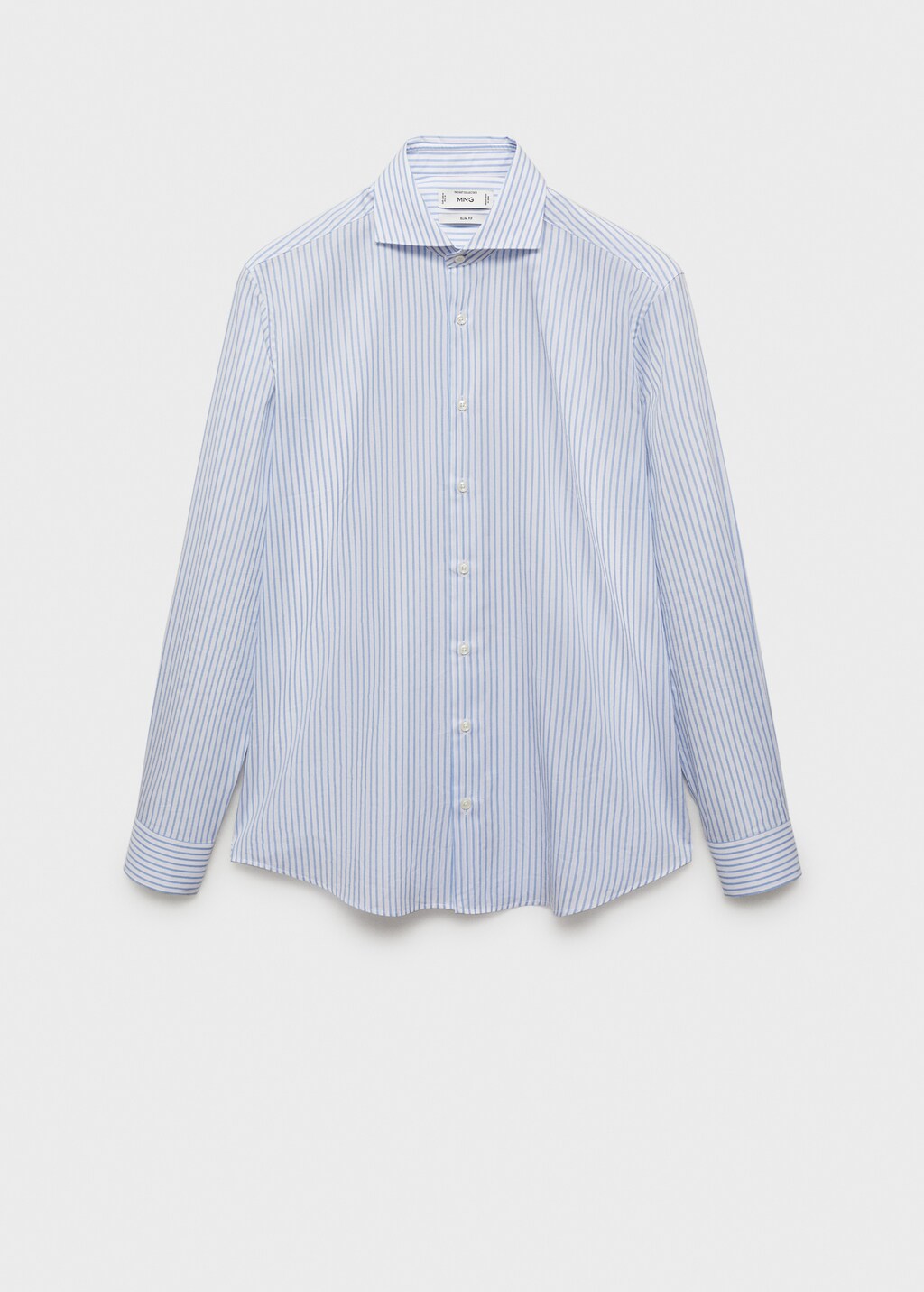 Slim fit cotton striped suit shirt - Sky Blue