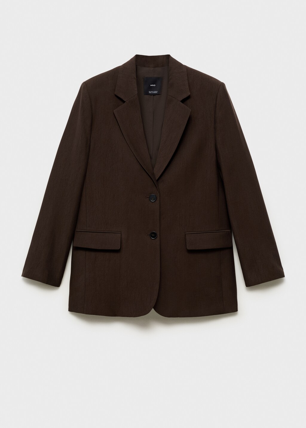 Straight-fit lyocell suit jacket - Brown