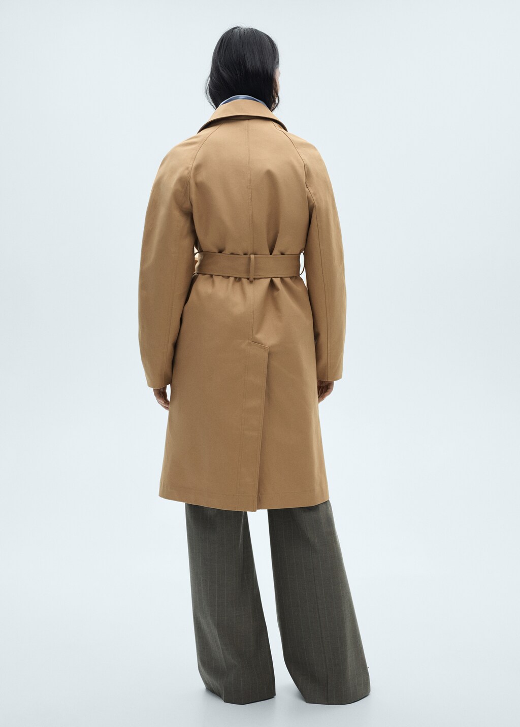 Cotton trench coat with belt - Medium Brown