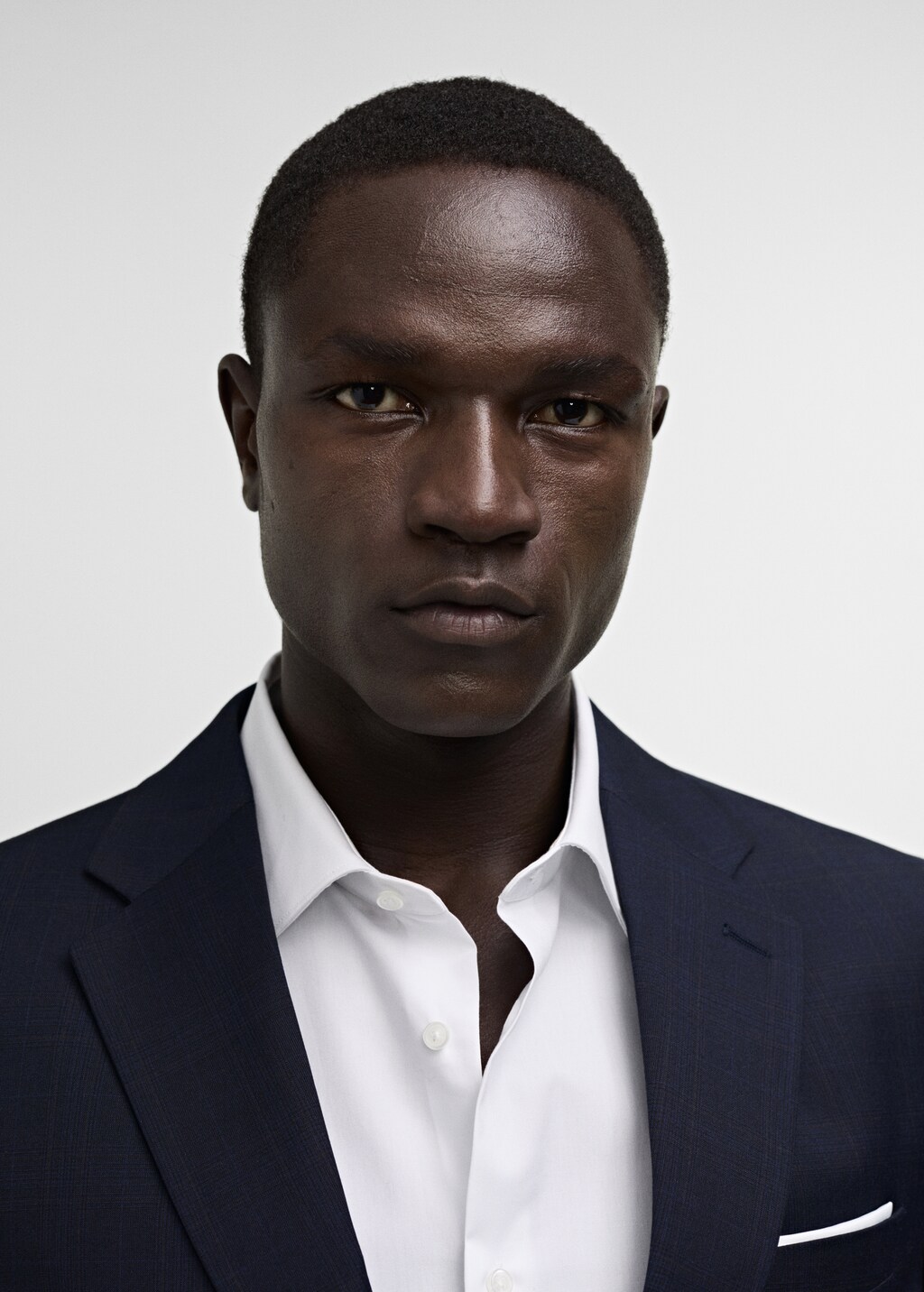 Stretch-fabric slim-fit suit jacket - Dark Navy