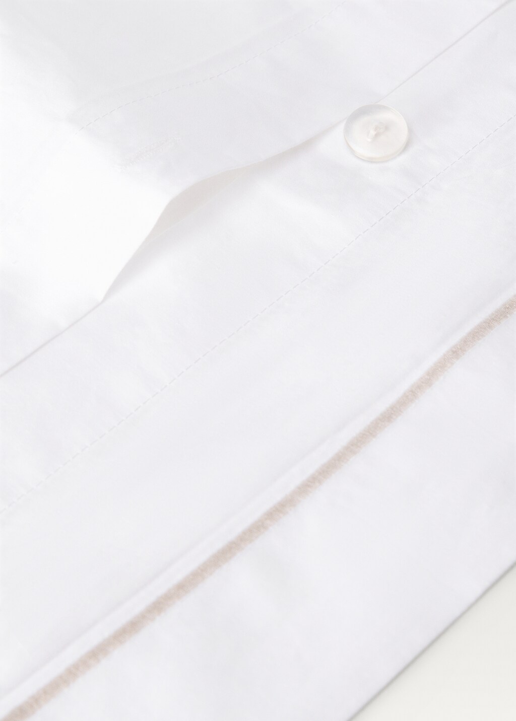 Scalloped cotton percale duvet cover for 150/160 cm bed - Grey