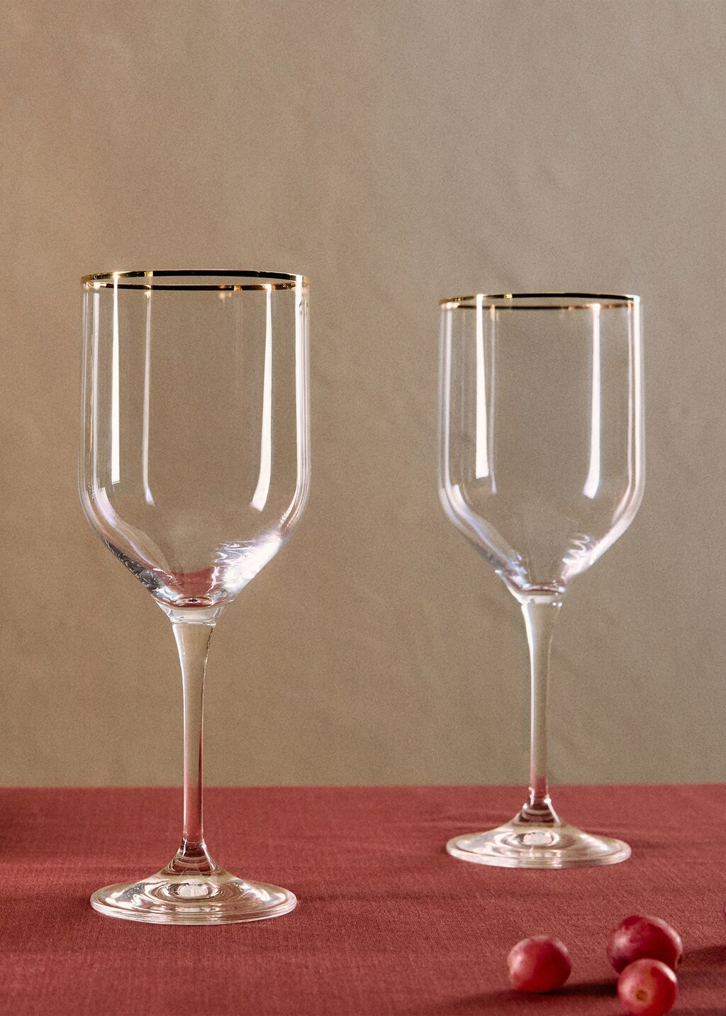 Gold Embossed Glass Goblet - Gold