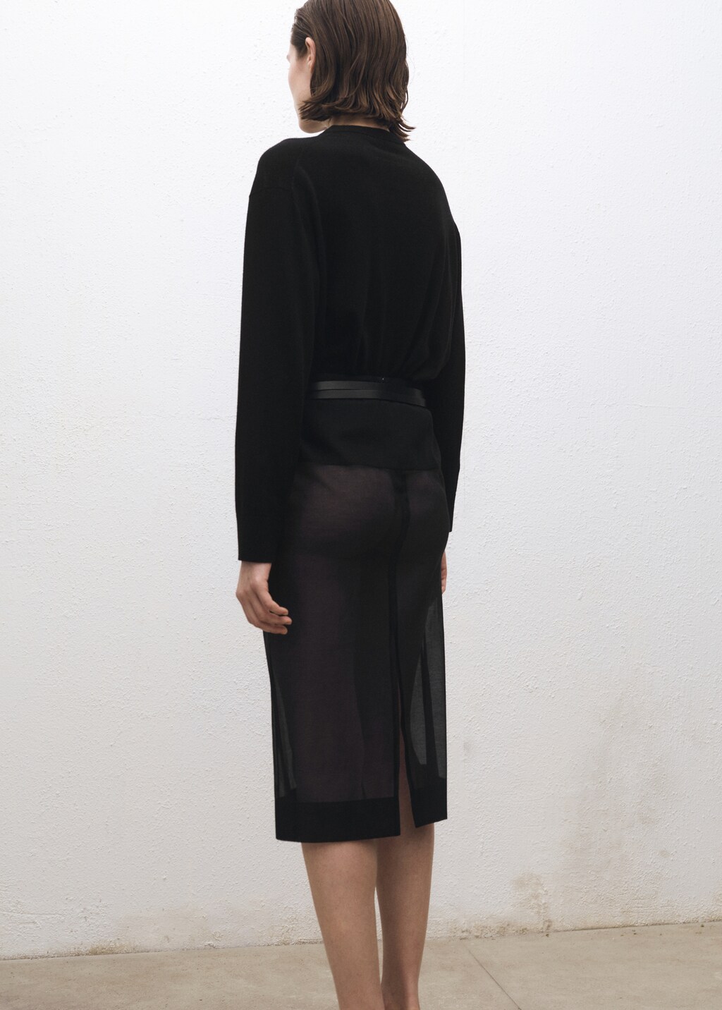 Wool-blend round-neck sweater - Pink