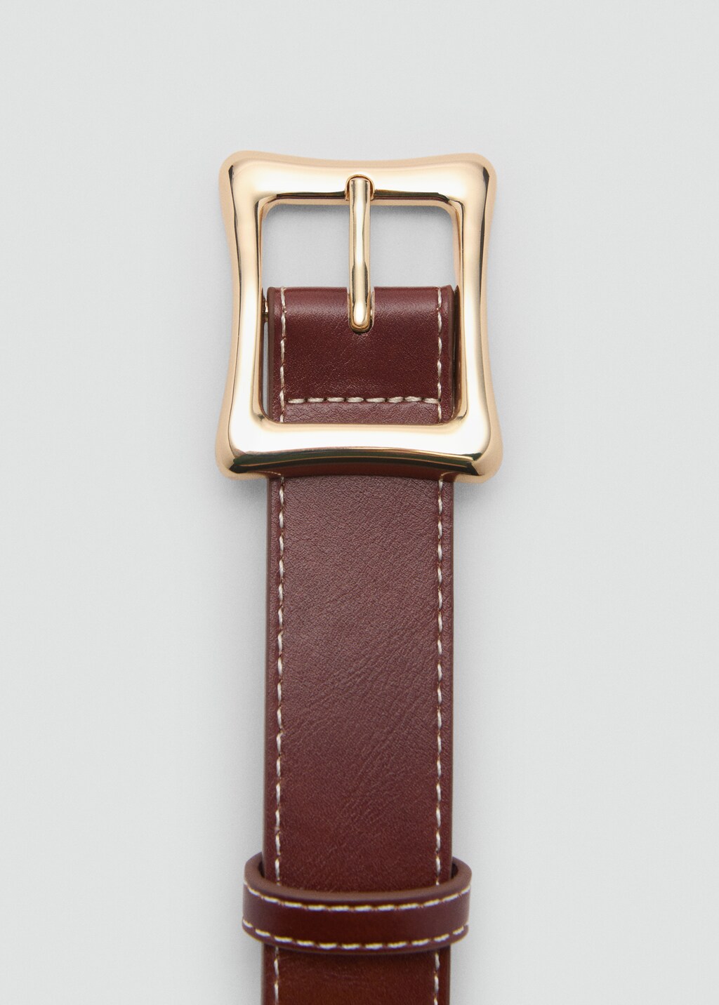 Square buckle belt - Ecru