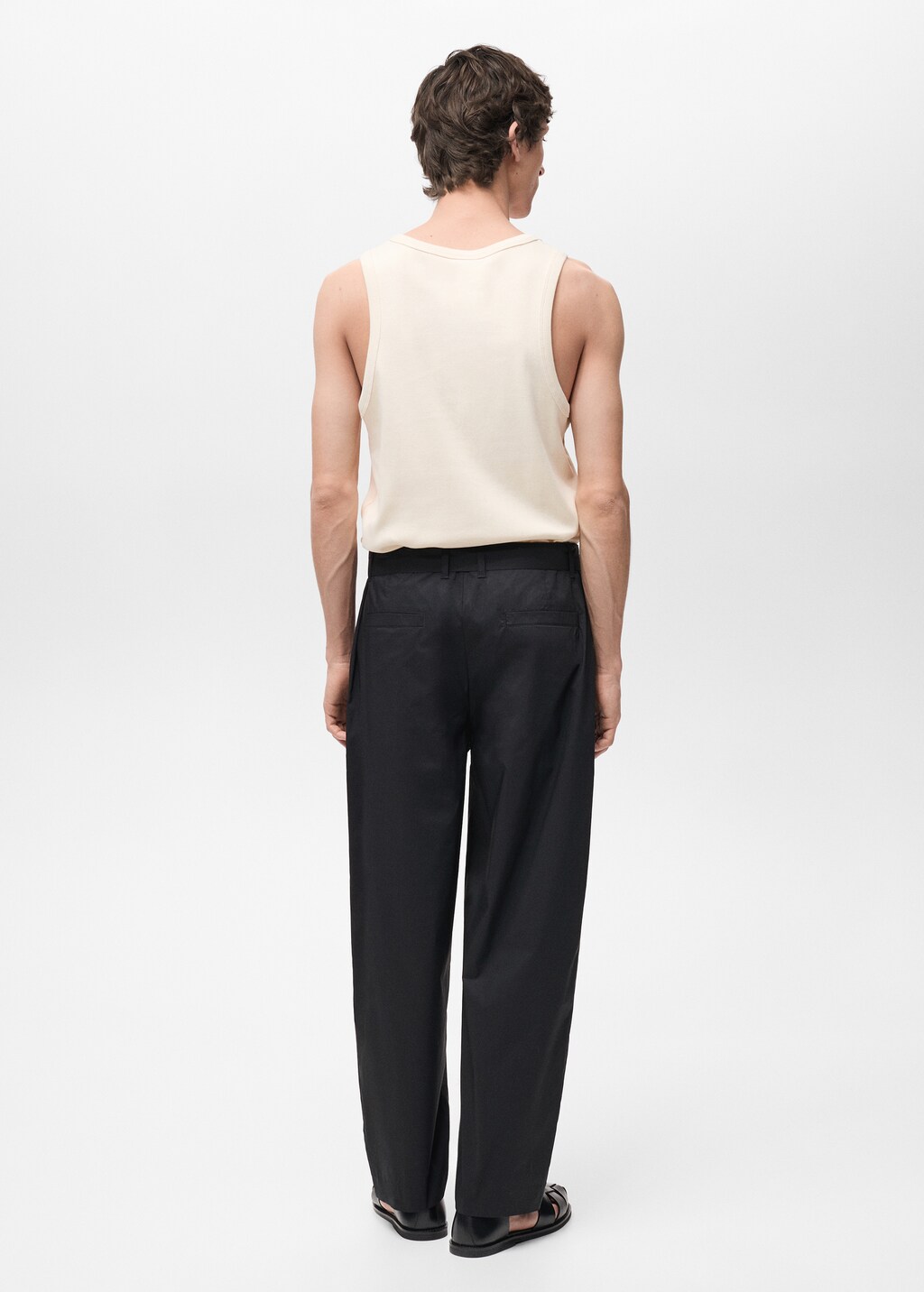 100% cotton t-shirt with buttons - Ecru