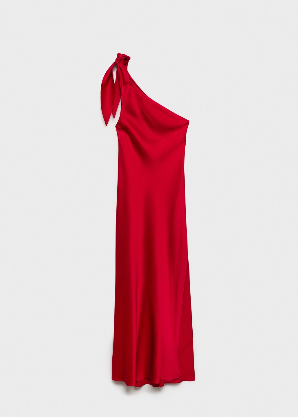 Satin dress with bow - Red