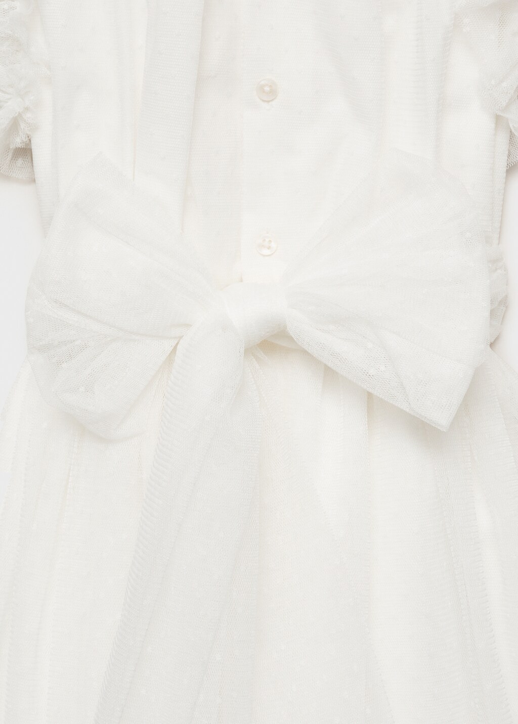 Ruffle plumeti dress - White