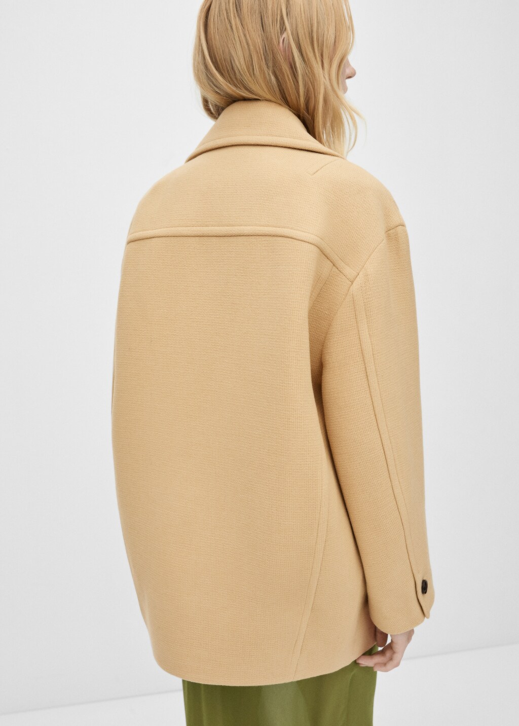 Double-breasted virgin wool coat - Medium Brown