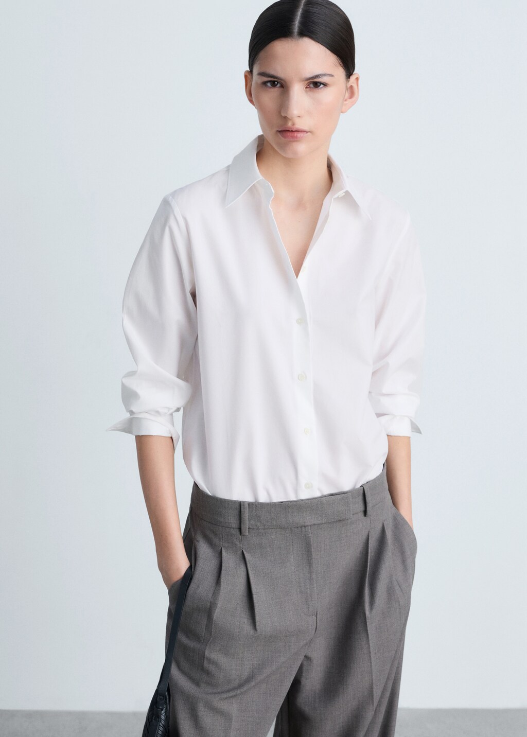 Regular cotton lyocell-blend shirt - Blue