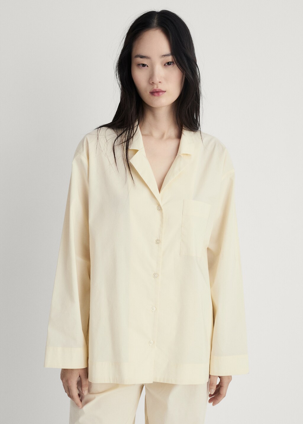 Garment-washed cotton shirt - Lilac