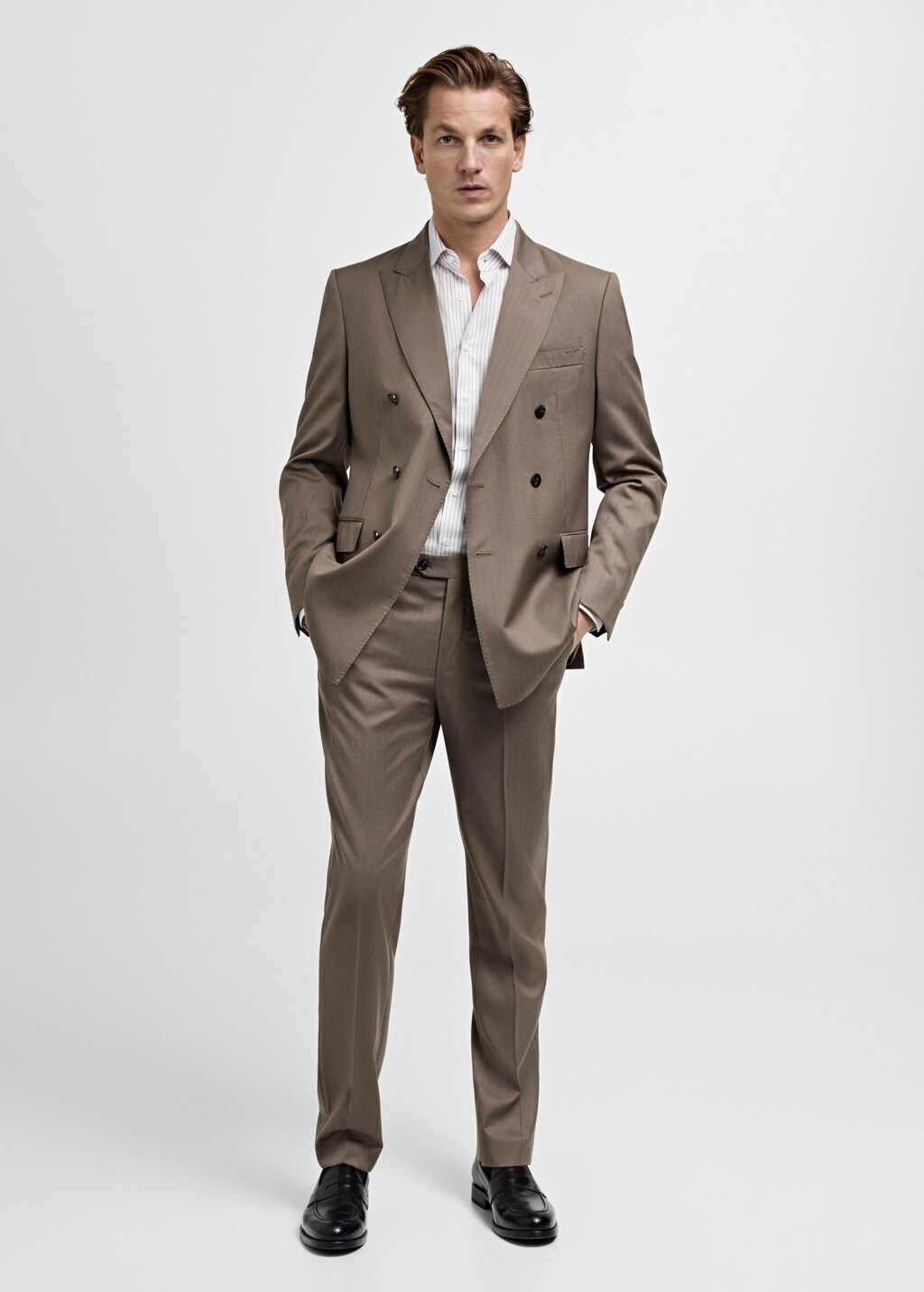 100% cotton striped suit shirt - Blue