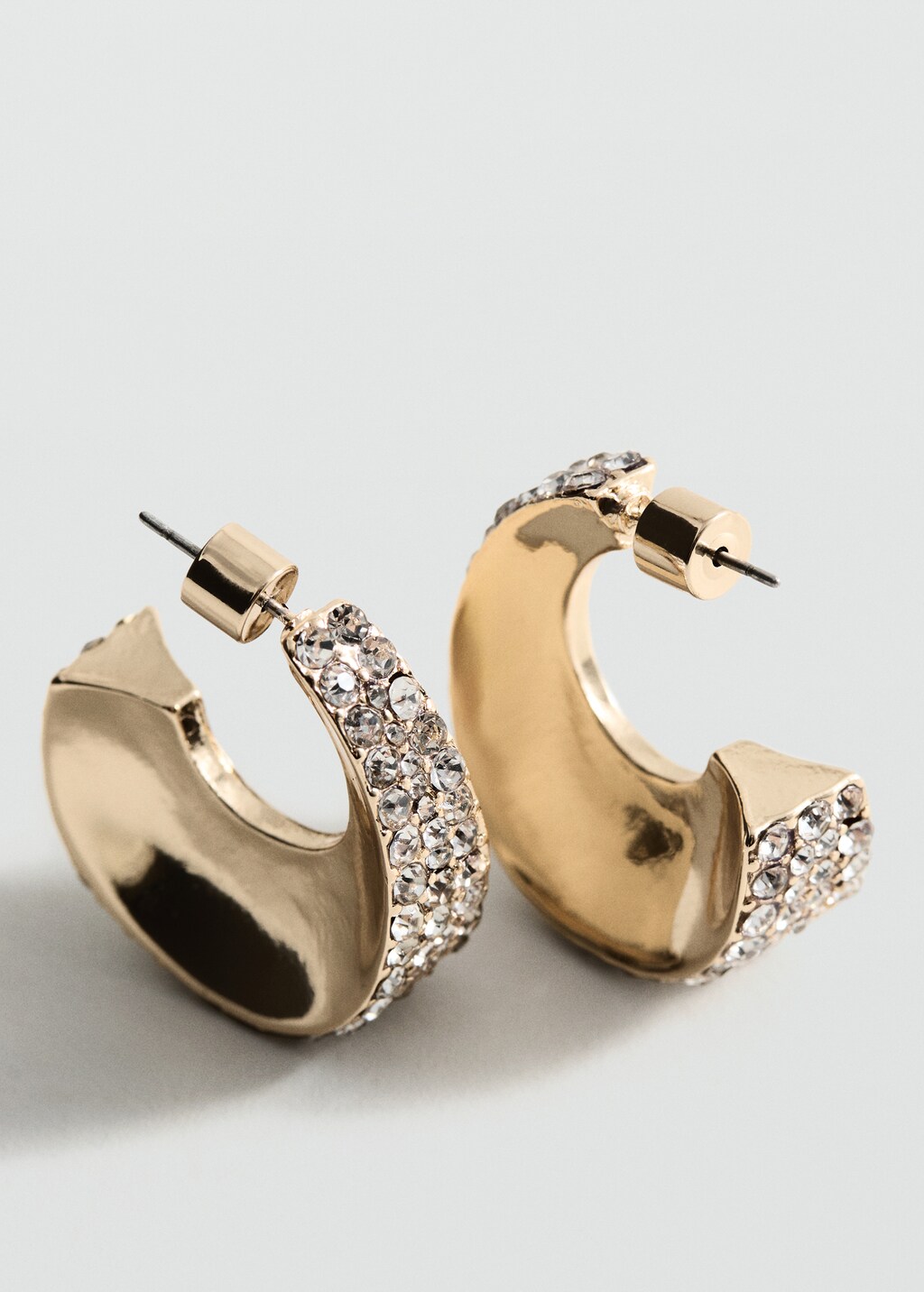 Faceted crystal hoop earrings - Gold