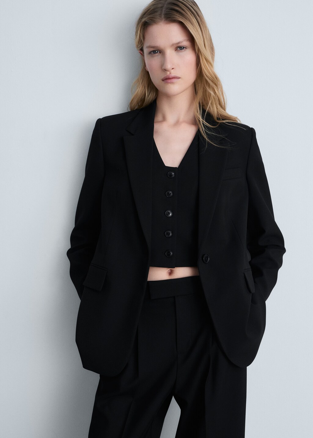 Straight jacket with flap pockets - Grey