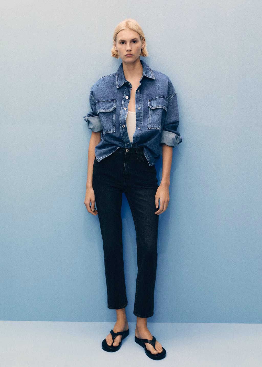 Claudia slim-fit cropped jeans - Open Grey