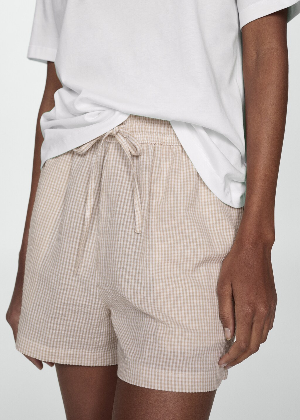 Gingham-check two-piece pyjamas - Dark Navy